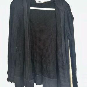 Black Hooded Cardigan